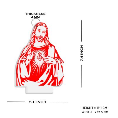 3D Illusion Jesus Led Night Lamp Multicolored Light Festival Gift For Christian Friend